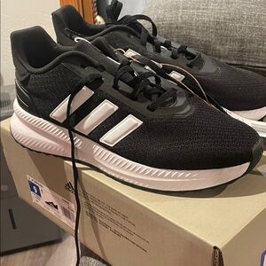 Adidas Black and White Running Shoes